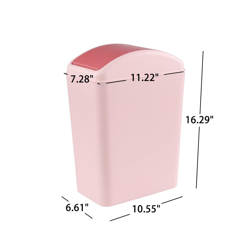 Nicesh 4.5 Gallon Trash Can with Swing Lid, Plastic Swing Top Trash Can (Pink) - Image 2